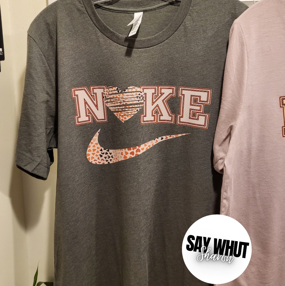 Swoosh, Heather Military Green, TShirt, Large